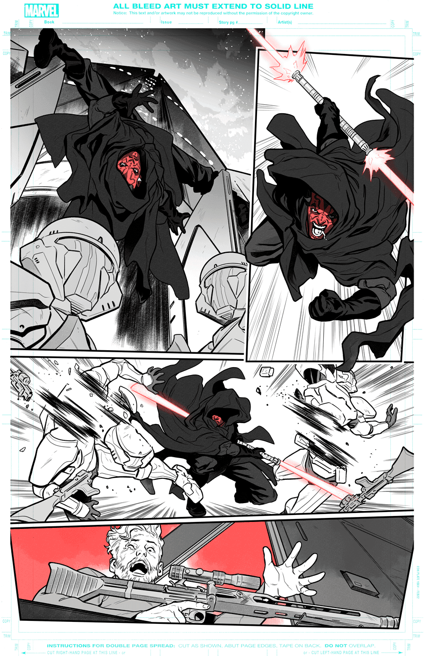 Star Wars: Darth Maul – Black, White & Red #2 Page 9 | Monoprint / Artist's Proof